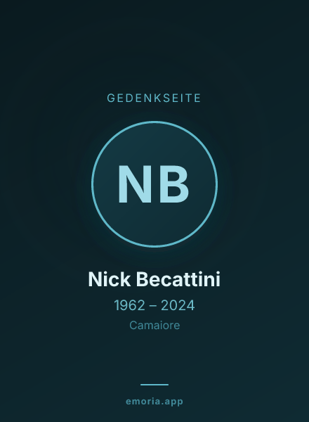 Gedenkportrait von Nick Becattini