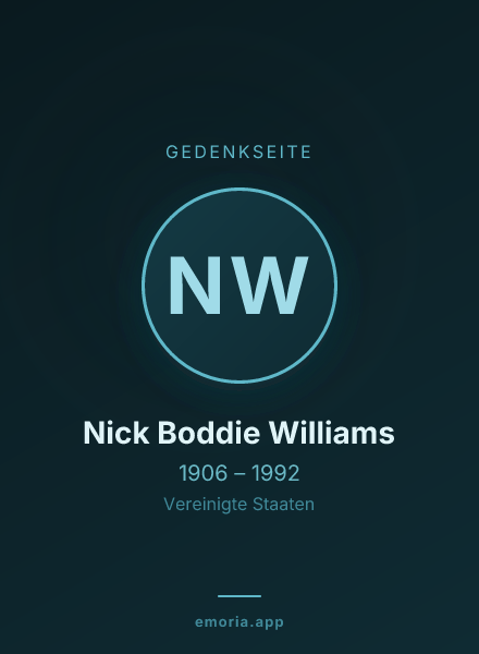Gedenkportrait von Nick Boddie Williams