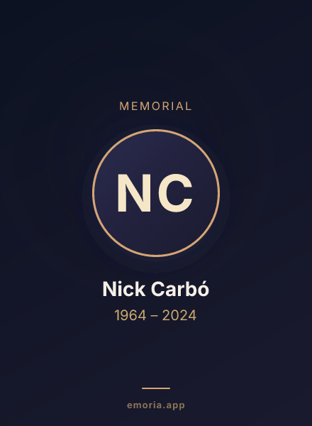 Memorial portrait of Nick Carbó