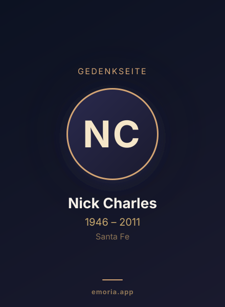 Gedenkportrait von Nick Charles