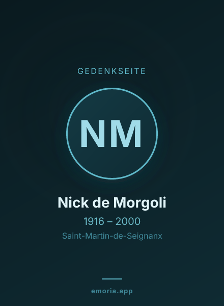Gedenkportrait von Nick de Morgoli