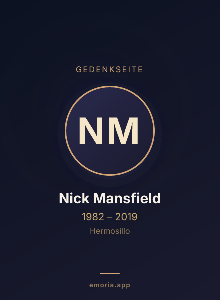 Gedenkportrait von Nick Mansfield