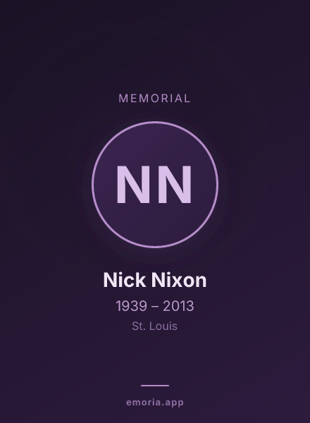 Memorial portrait of Nick Nixon