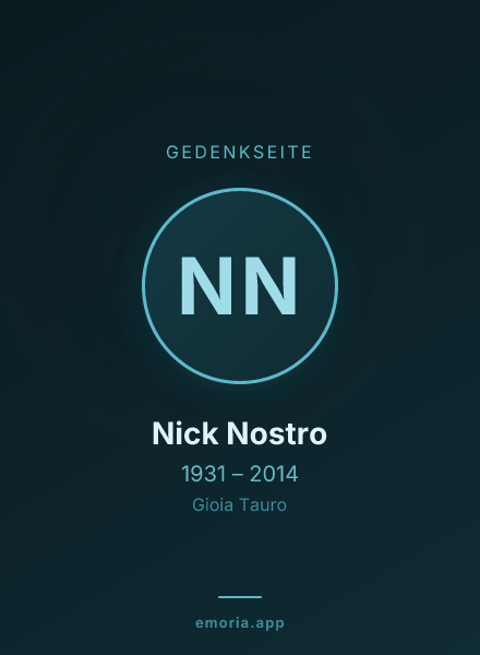 Gedenkportrait von Nick Nostro