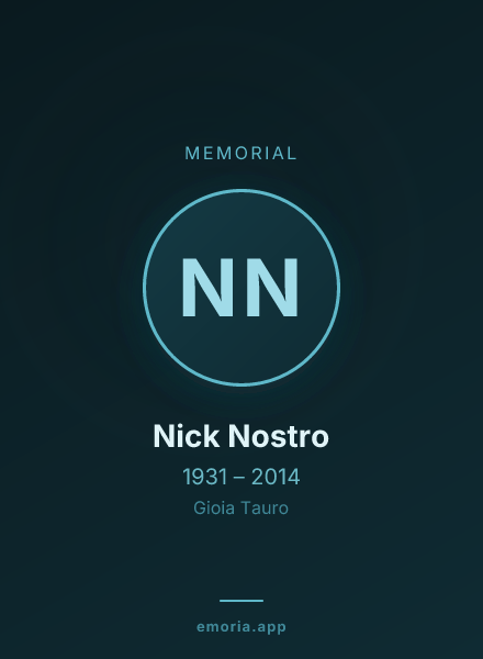 Memorial portrait of Nick Nostro