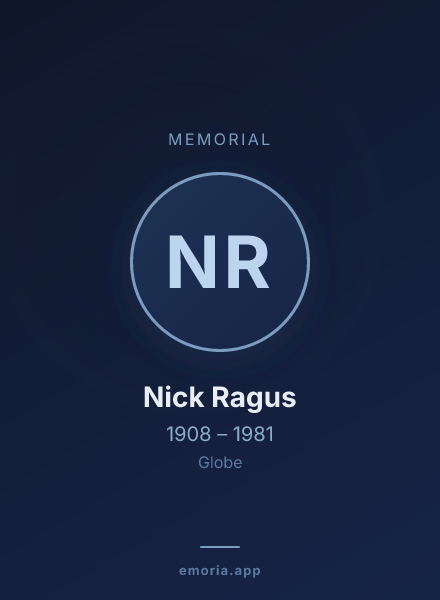 Memorial portrait of Nick Ragus