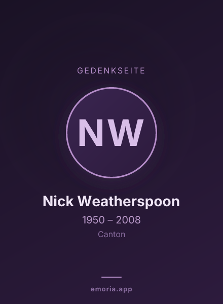Gedenkportrait von Nick Weatherspoon