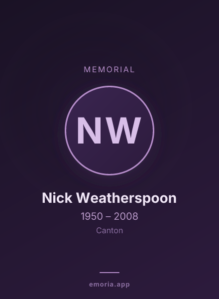 Memorial portrait of Nick Weatherspoon