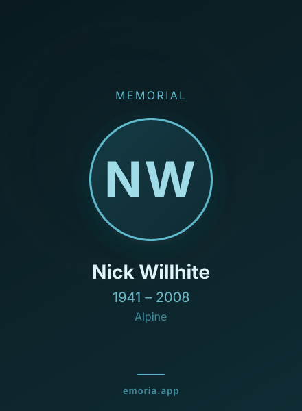 Memorial portrait of Nick Willhite