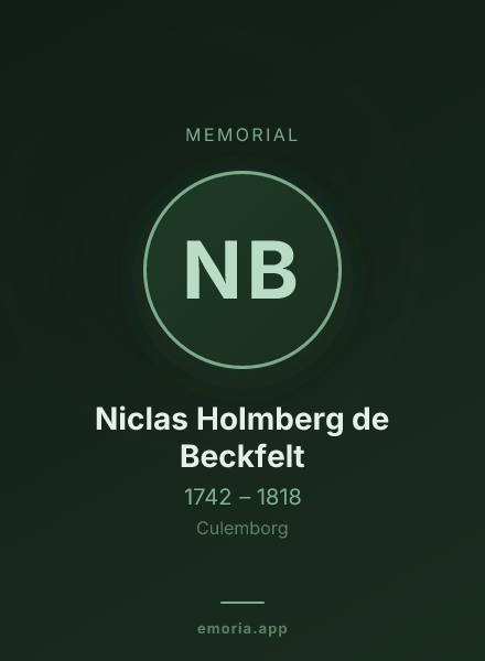 Memorial portrait of Niclas Holmberg de Beckfelt