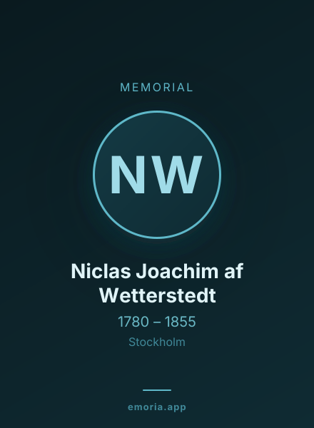 Memorial portrait of Niclas Joachim af Wetterstedt