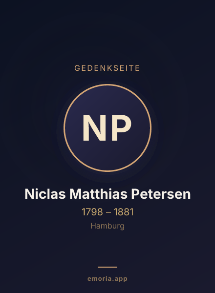 Gedenkportrait von Niclas Matthias Petersen