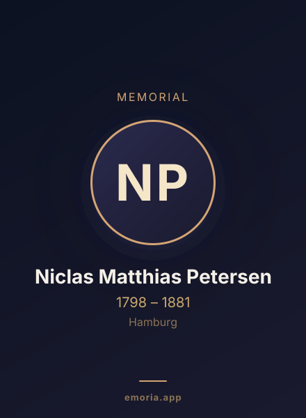 Memorial portrait of Niclas Matthias Petersen