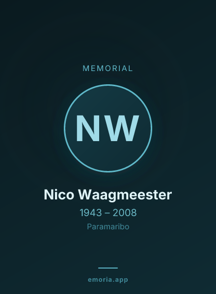 Memorial portrait of Nico Waagmeester