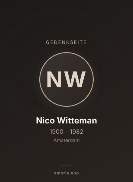 Gedenkportrait von Nico Witteman