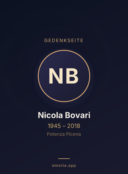 Gedenkportrait von Nicola Bovari
