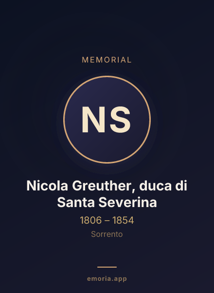 Memorial portrait of Nicola Greuther, duca di Santa Severina