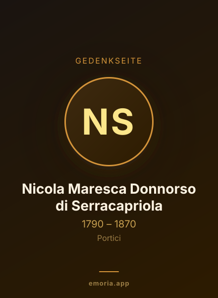Gedenkportrait von Nicola Maresca Donnorso di Serracapriola