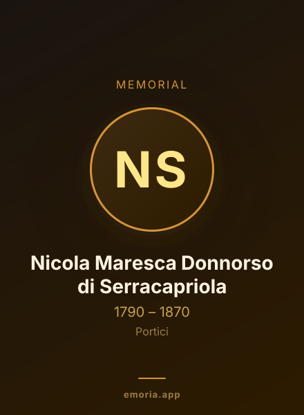 Memorial portrait of Nicola Maresca Donnorso di Serracapriola