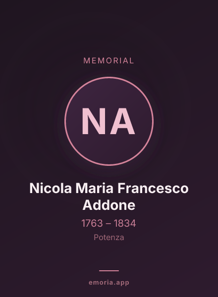 Memorial portrait of Nicola Maria Francesco Addone