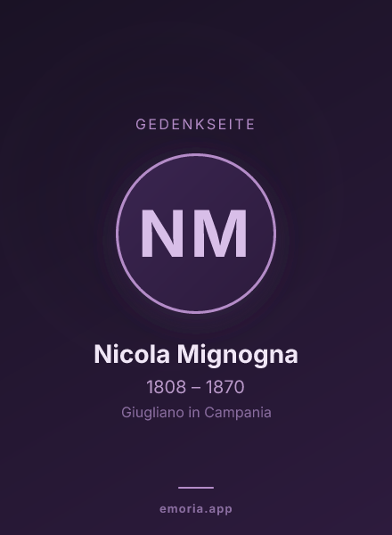 Gedenkportrait von Nicola Mignogna