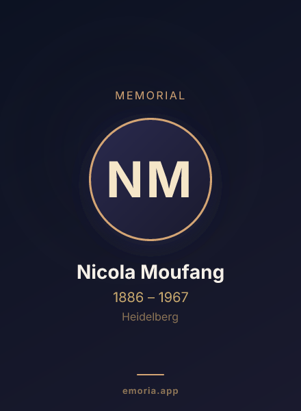 Memorial portrait of Nicola Moufang