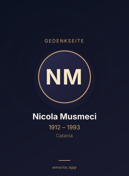Gedenkportrait von Nicola Musmeci