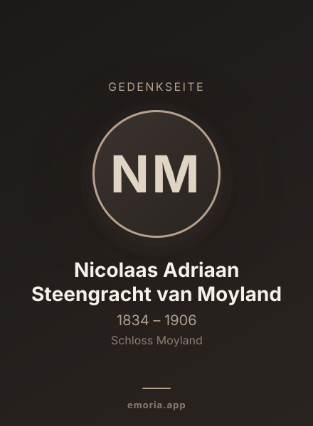 Gedenkportrait von Nicolaas Adriaan Steengracht van Moyland