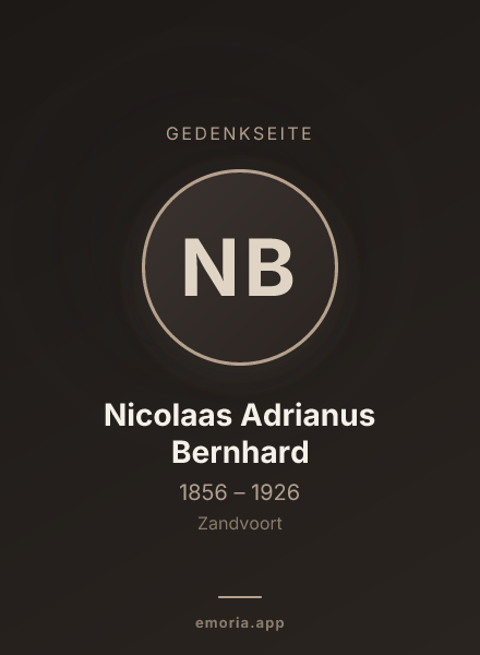Gedenkportrait von Nicolaas Adrianus Bernhard