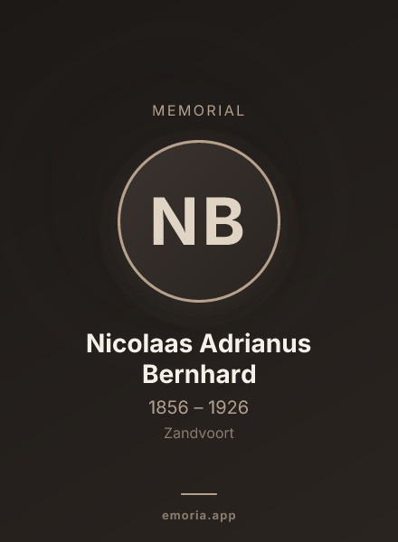Memorial portrait of Nicolaas Adrianus Bernhard