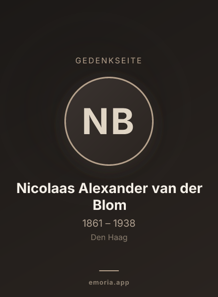 Gedenkportrait von Nicolaas Alexander van der Blom