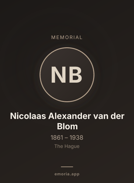 Memorial portrait of Nicolaas Alexander van der Blom