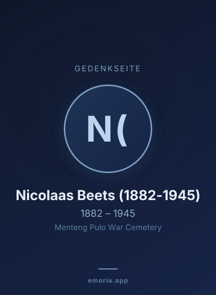 Gedenkportrait von Nicolaas Beets (1882-1945)