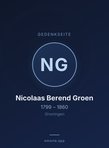 Gedenkportrait von Nicolaas Berend Groen