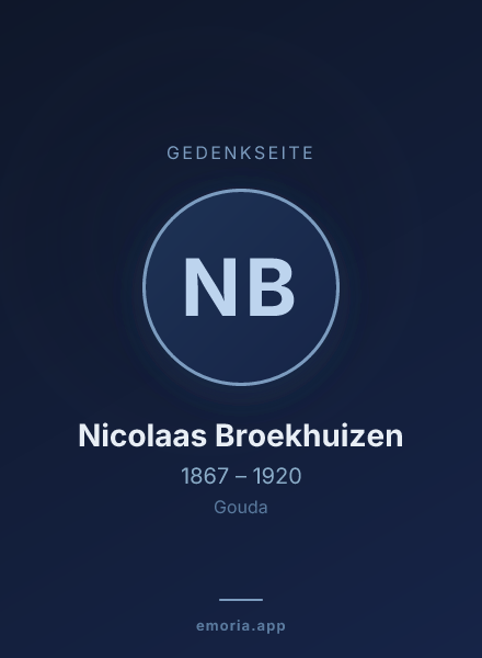 Gedenkportrait von Nicolaas Broekhuizen