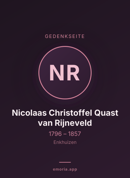 Gedenkportrait von Nicolaas Christoffel Quast van Rijneveld