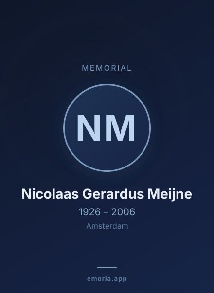 Memorial portrait of Nicolaas Gerardus Meijne