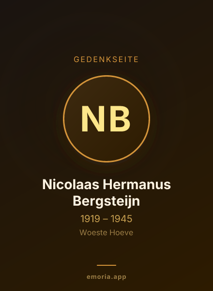 Gedenkportrait von Nicolaas Hermanus Bergsteijn