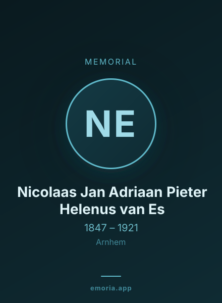 Memorial portrait of Nicolaas Jan Adriaan Pieter Helenus van Es