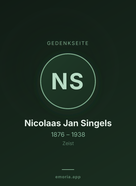 Gedenkportrait von Nicolaas Jan Singels