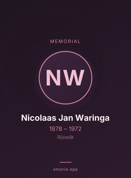 Memorial portrait of Nicolaas Jan Waringa