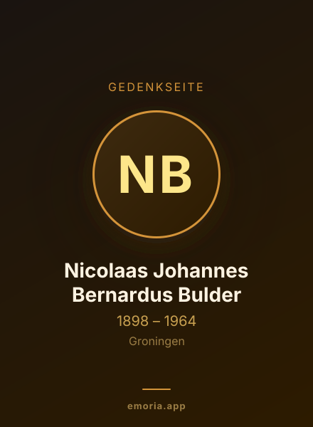 Gedenkportrait von Nicolaas Johannes Bernardus Bulder