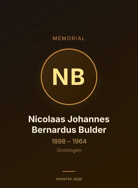 Memorial portrait of Nicolaas Johannes Bernardus Bulder