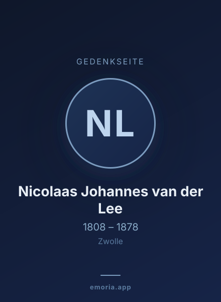 Gedenkportrait von Nicolaas Johannes van der Lee