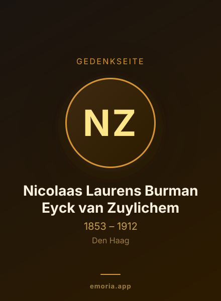 Gedenkportrait von Nicolaas Laurens Burman Eyck van Zuylichem