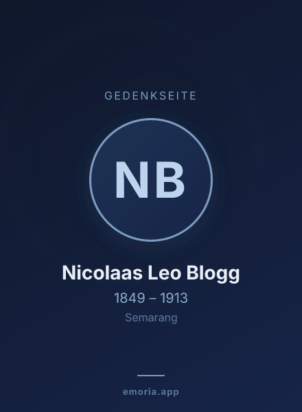 Gedenkportrait von Nicolaas Leo Blogg