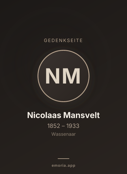 Gedenkportrait von Nicolaas Mansvelt