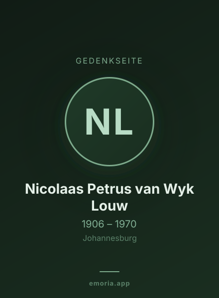 Gedenkportrait von Nicolaas Petrus van Wyk Louw