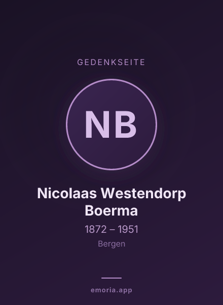 Gedenkportrait von Nicolaas Westendorp Boerma