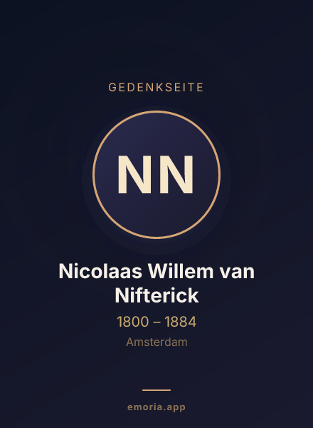Gedenkportrait von Nicolaas Willem van Nifterick